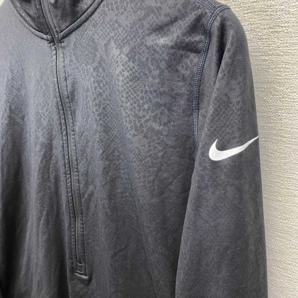 Nike Pro Womens L DriFit Pullover Half Zip Embossed Heights Top Black 695578-010 - Picture 12 of 14